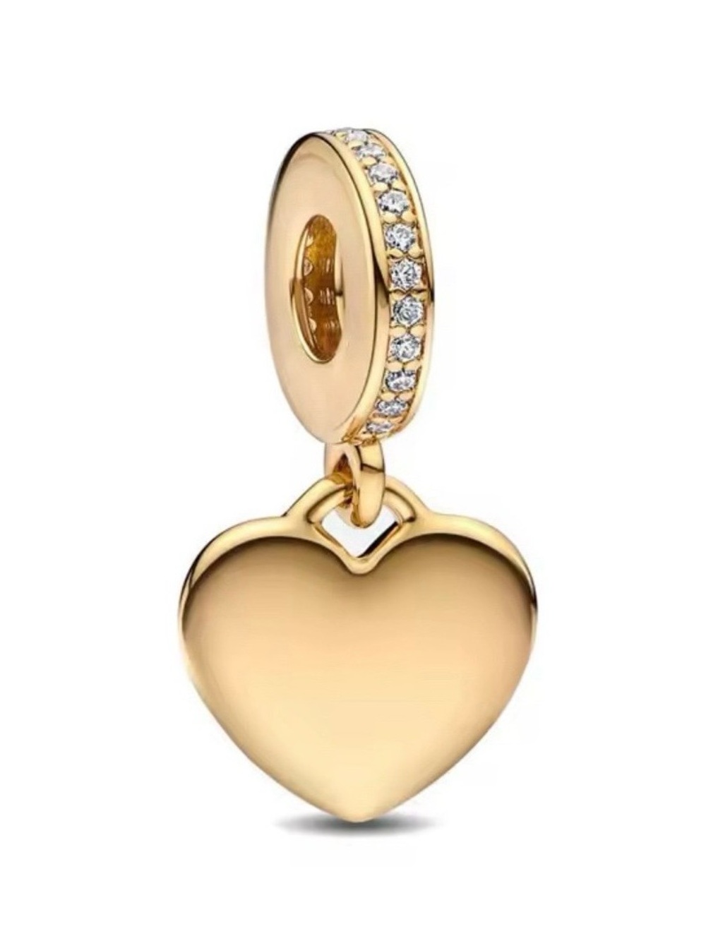 14K Gold Plated Sterling Silver Engravable Heart Tag Dangle Charm